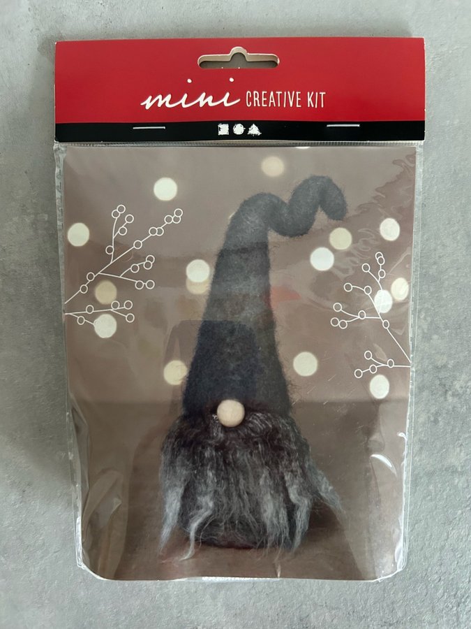 5 DIY kit gråmelerad tomte