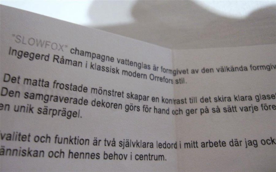 Champagneglas från Orrefors design Ingegerd Råman