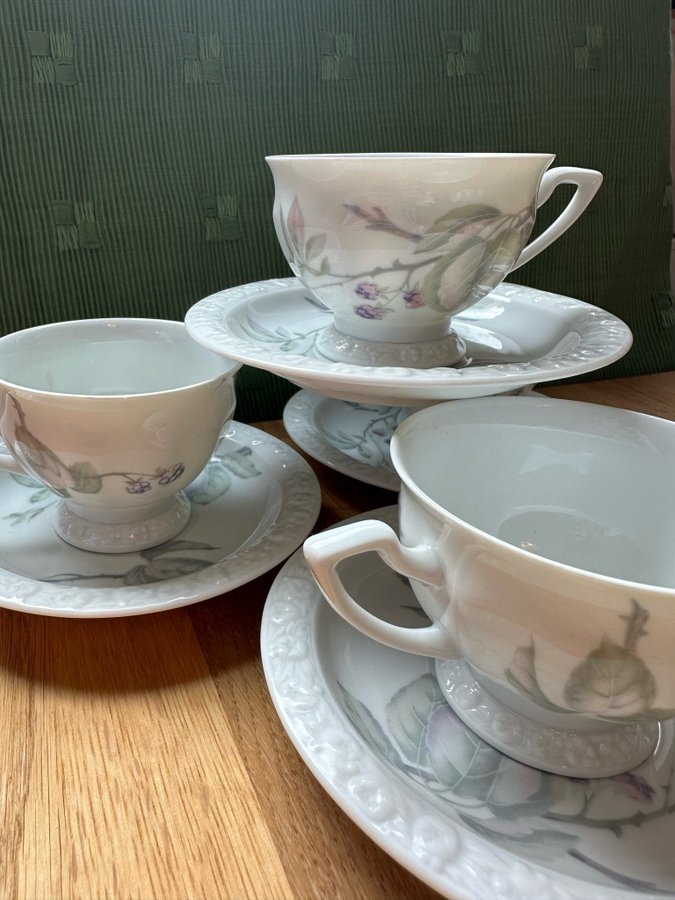 MARIA BJÖRNBÄR ROSENTHAL KAFFEKOPP m. ASSIETT 4st RETRO VINTAGE