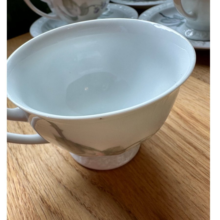 MARIA BJÖRNBÄR ROSENTHAL KAFFEKOPP m. ASSIETT 4st RETRO VINTAGE