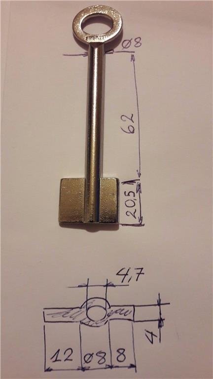 SMSK2D  CANAS  Kassaskåpsnycklar/Safe Key Blank/