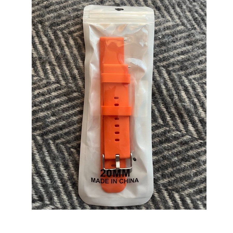 Orange silikonarmband 20mm