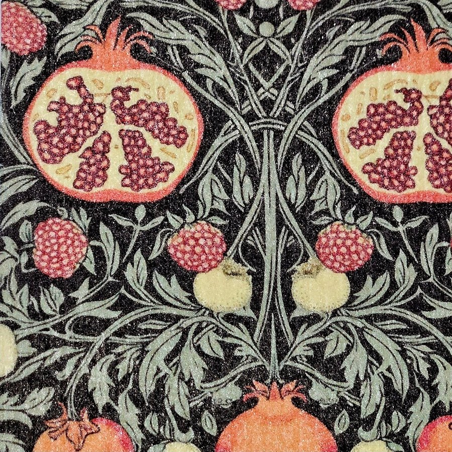 Disktrasa wettex duk med tryck William Morris inspererat granatäpple