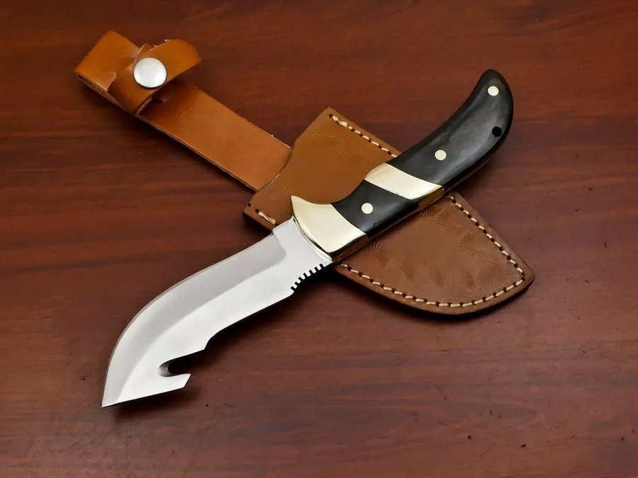 HANDMADE D2 BLADE GUT HOOK HUNTING KNIFE SKINNING KNIFE CAMPING KNIFE KNIFE LOVE