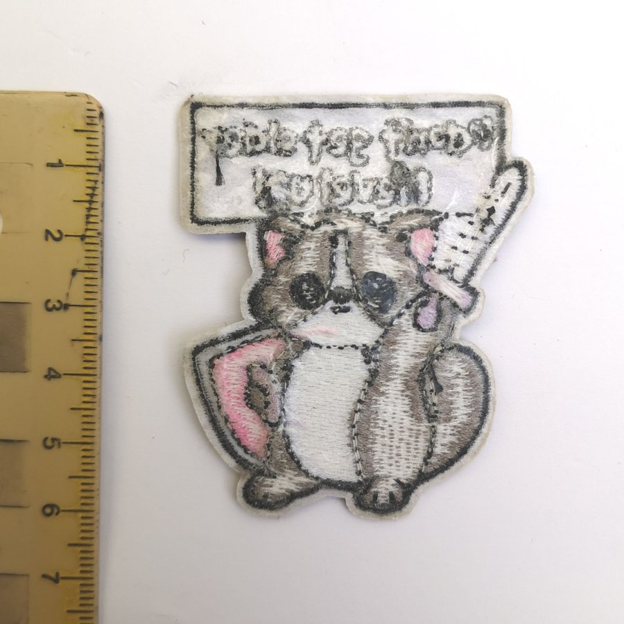 Sött Broderat tygmärke med katt patch