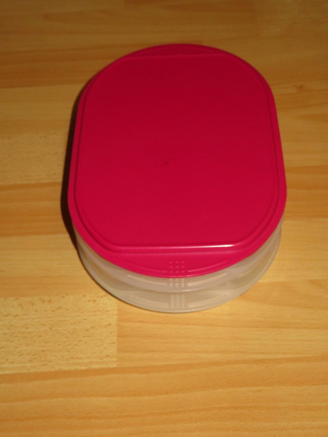 Tupperware Combismart stapelbara burkar med lock pålägg rester fint beg skick