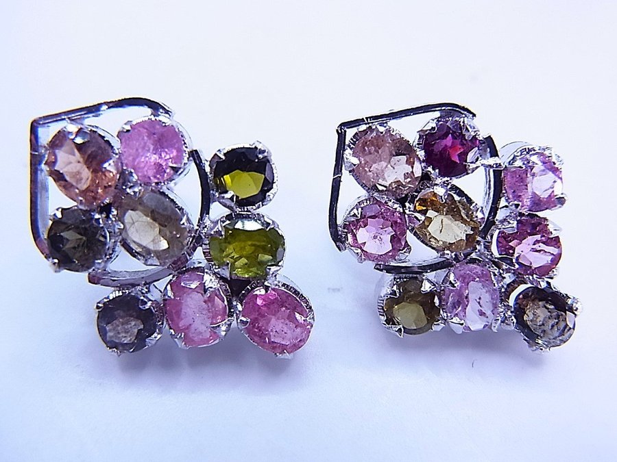 TOURMALINE MULTICOLOR STUD ÖRHÄNGEN 5 karat/ TURMALIN MULTICOLOR OHRSTECKER