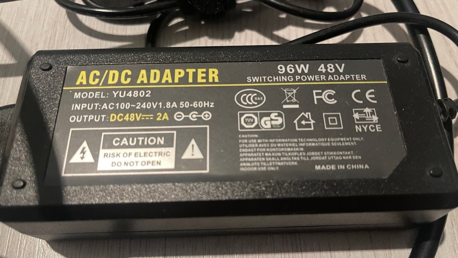 AC/DC Adapter 96W 48V YU4802