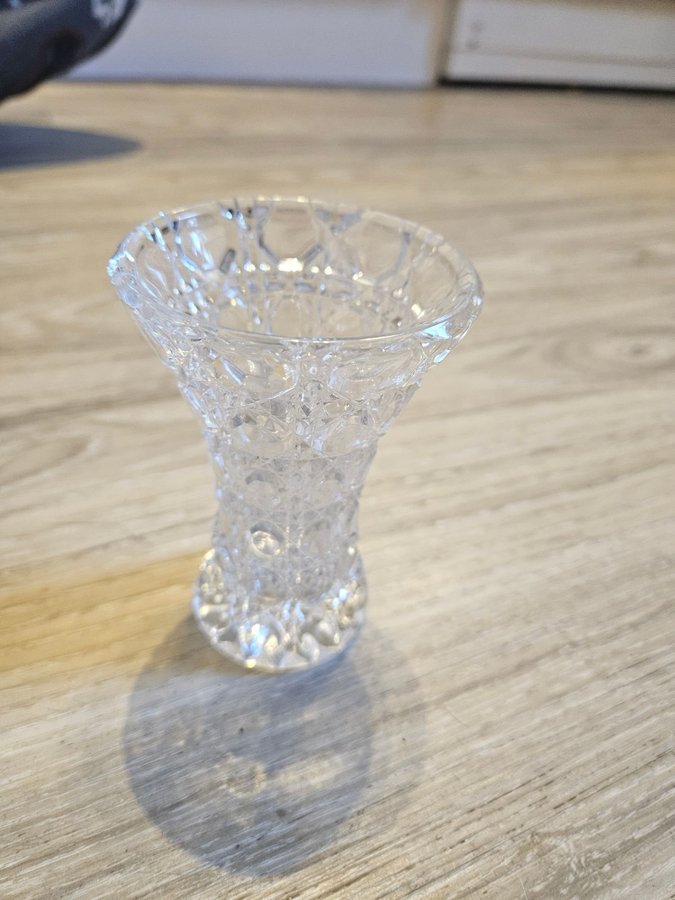 Vintage kristallvas, liten glasvas, glas, retro, vas