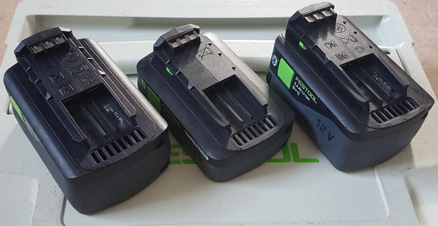 Festool Airstream/High power batterier (batteries) 3st 18v