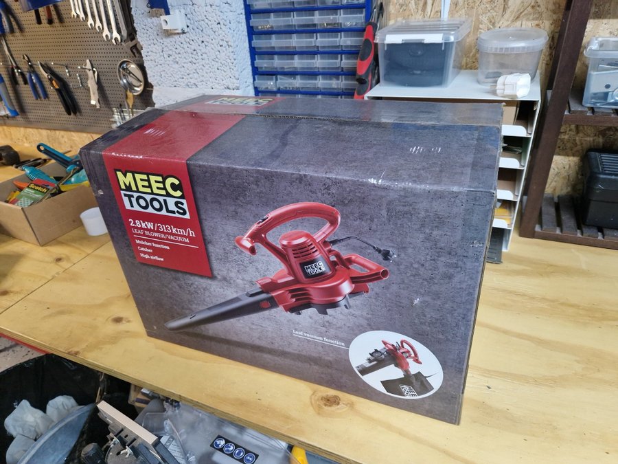 Meec Tools Elektrisk Lövblåsare/Sugare 2.8kW 313km/h