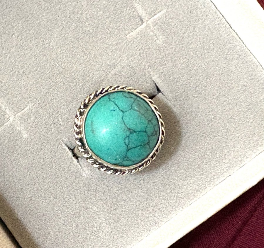 Turquoise silver 925 ring size 17 - Stone queen