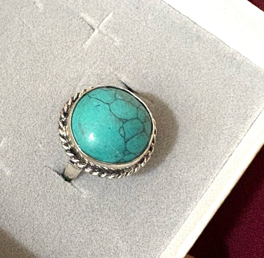 Turquoise silver 925 ring size 17 - Stone queen