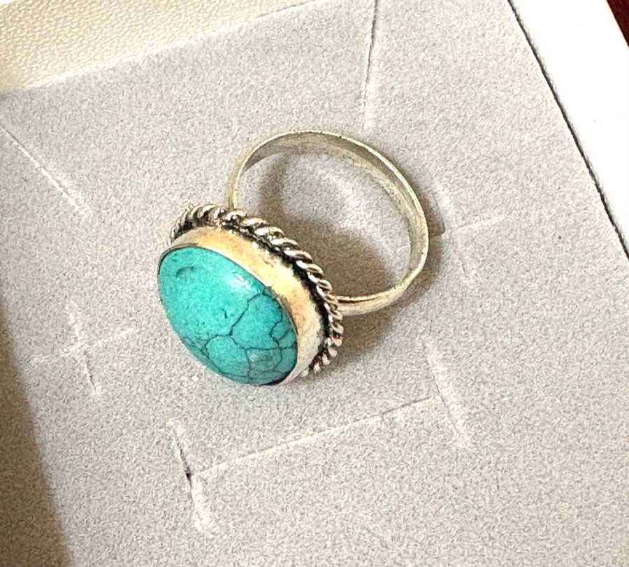 Turquoise silver 925 ring size 17 - Stone queen