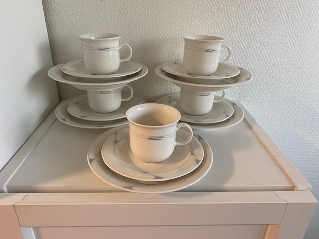 Arabia Arctica Regina 5 set med kaffekopp assiette Inkeri Leivo 1987-1988