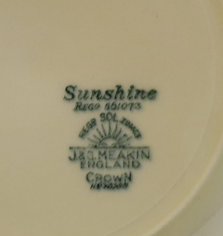 Vintage tallrik SUNSHINE J  G Meakin England