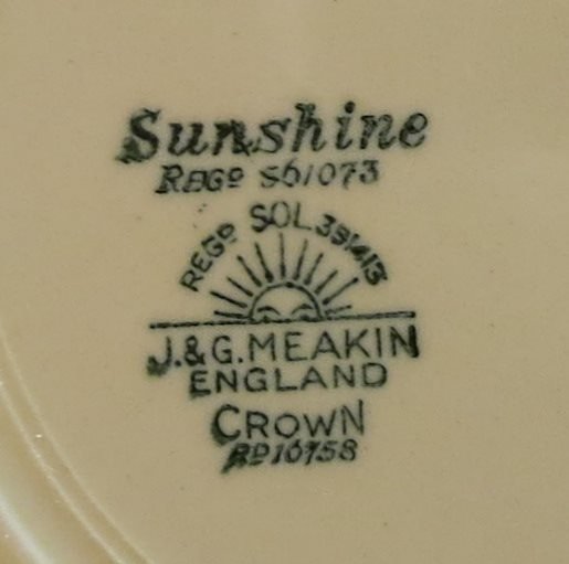 Vintage tallrik SUNSHINE J  G Meakin England