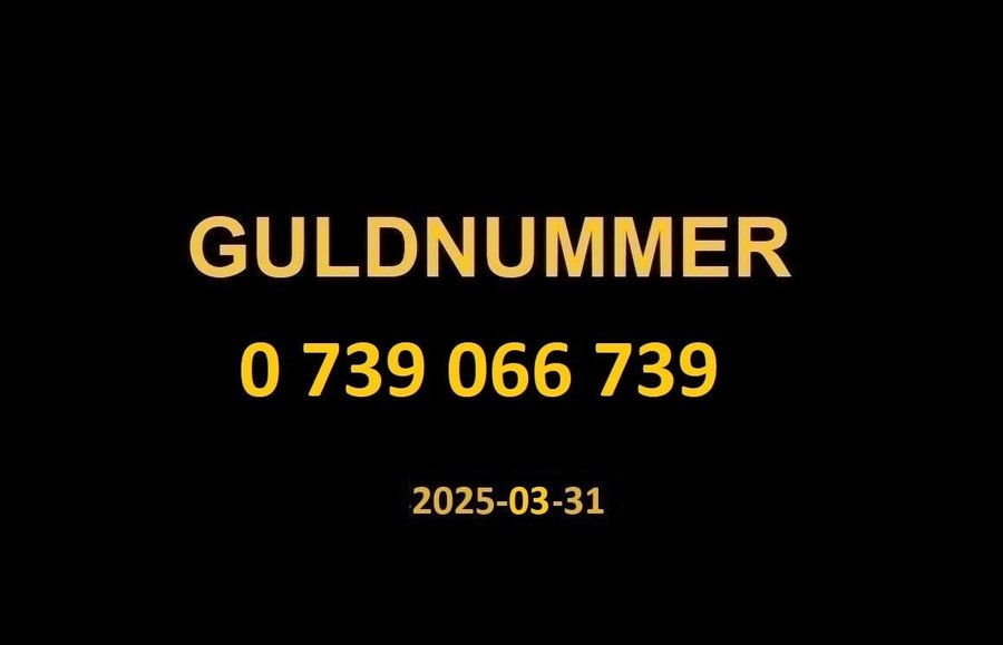 0 739 066 739 GULDNUMMER mobilnummer telefonnummer kontantkort nummer guld