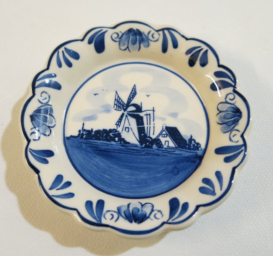 Handmålat underlägg fat Delft Blue Holland