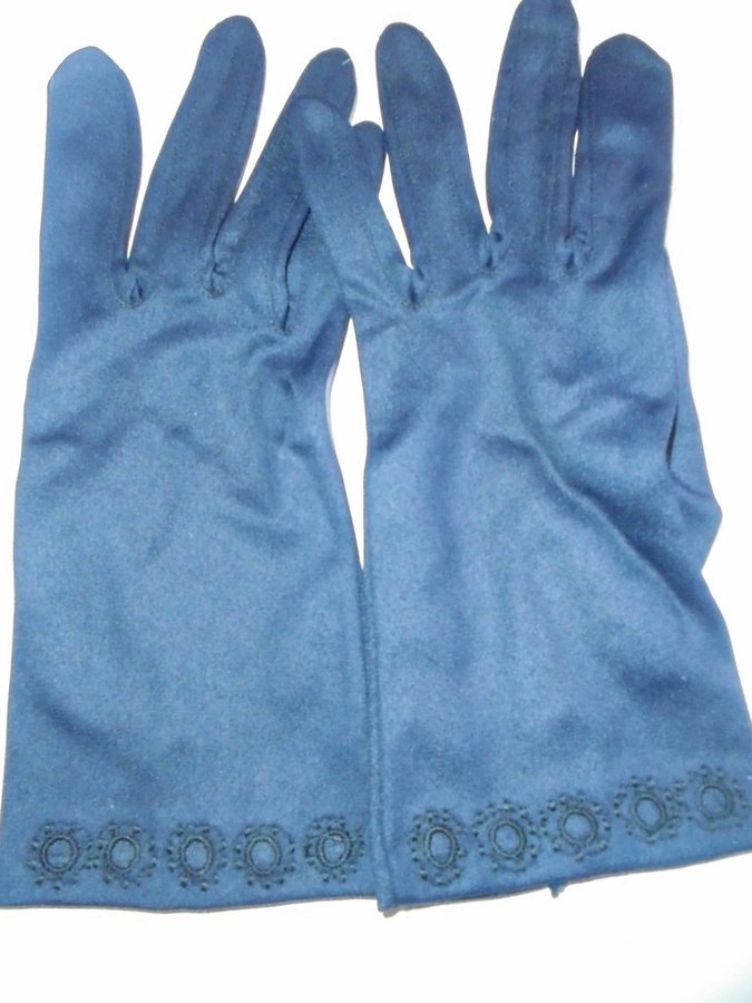 handskar marinblå handskar vintage 60-tal oanvända