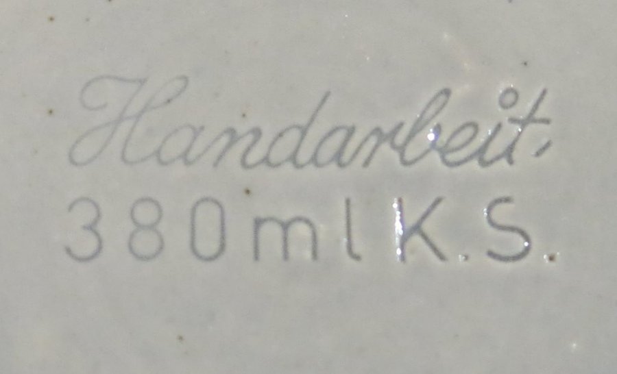 Handgjord Signerad skål handarbeit 380ml KS