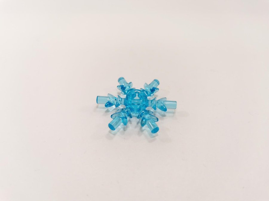 Lego - transparent - snöflinga - 4x4 - part x789 - ljusblå (trans light blue)