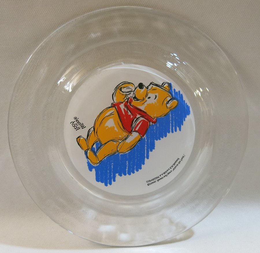 Assiett i glas Winnie The Pooh