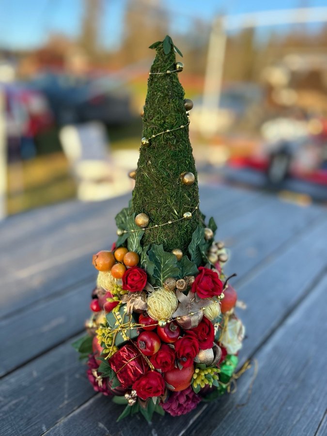 Julgran Julpynt Konstblommor Jul