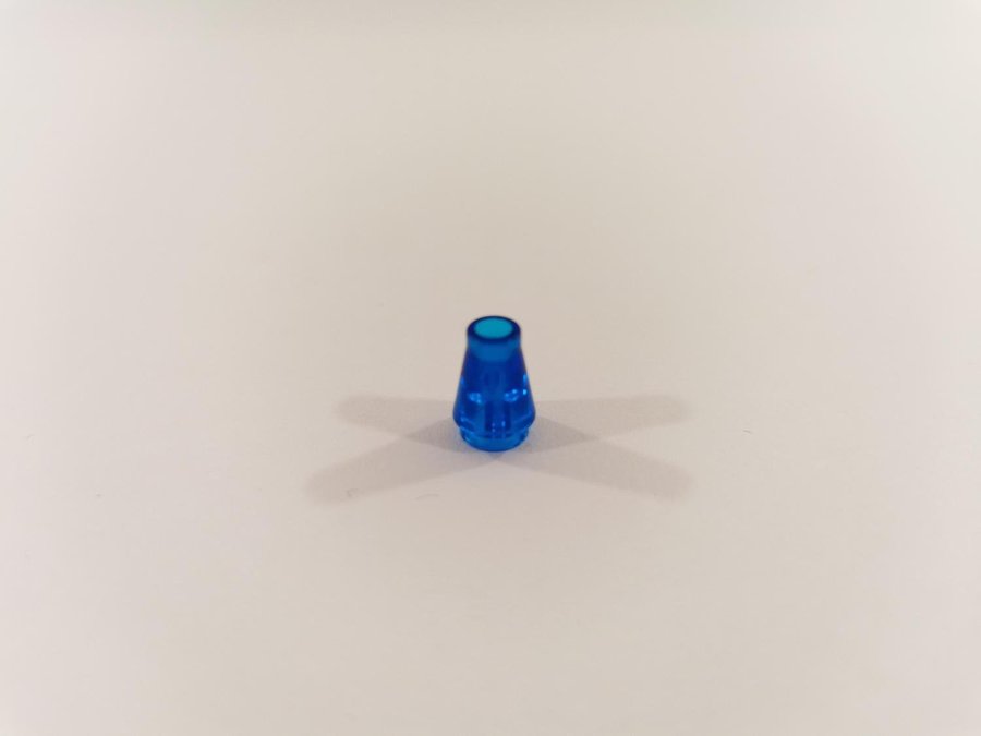 Lego - bit - transparent - 1x1 - konad - part 4589 - blå (trans dark blue)