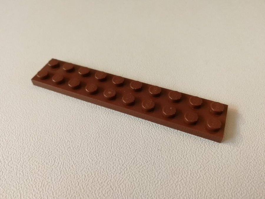 Lego - plate - platt - bas - 2x10 - part 3832 - brun (reddish)