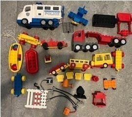 Lego Duplo - Stor samling med fordon, byggnader och figurer