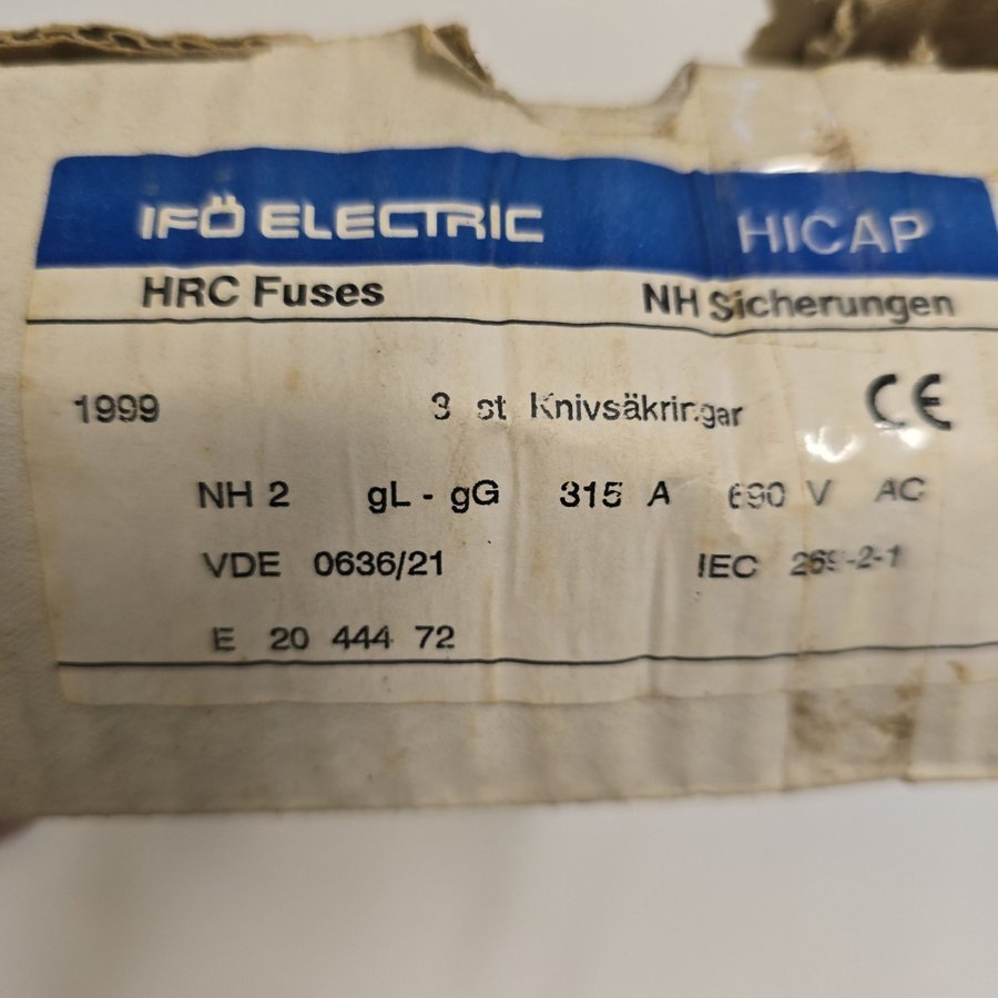 IFÖ ELECTRIC HICAP NH2 315A/690V gL-gG