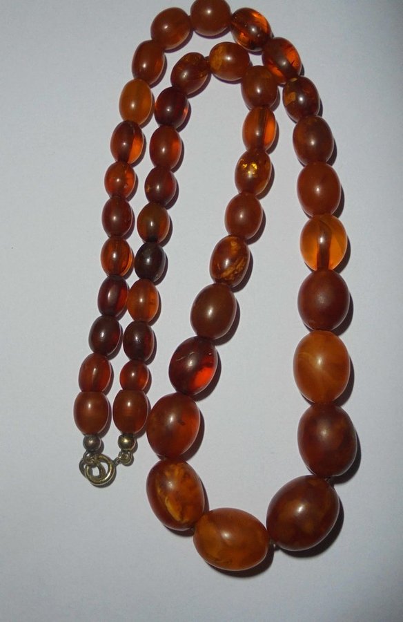 halsband av bärnsten vintage amber