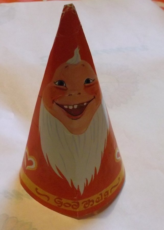 Papperstomte från Postbanken år 1972 Unik Rolig Tomte Vintage 1970-tal