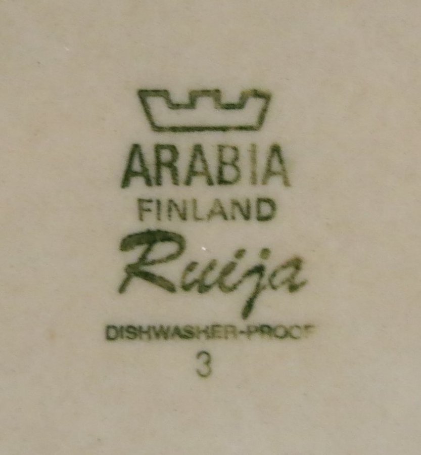 Assiett RUIJA Arabia Finland Raija Uosikkinen