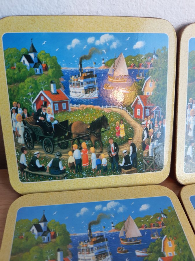 Bert Håge Häverö: 6-p coasters /Take Away mugg SWEDEN/Mugg Vinter Sweden