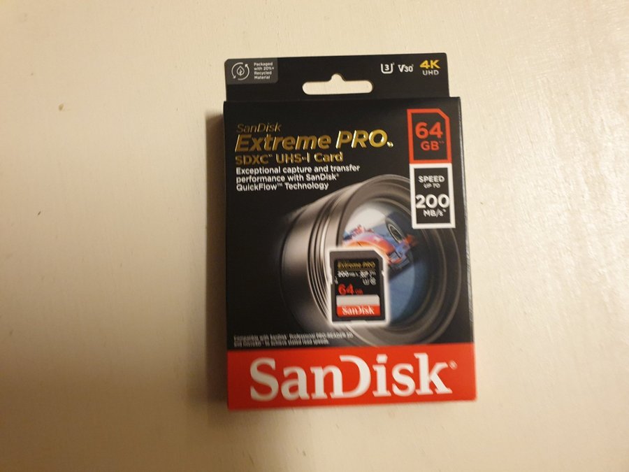 SanDisk Extreme Pro SDXC Class 10 UHS-I U3 V30 200/90MB/s 64GB