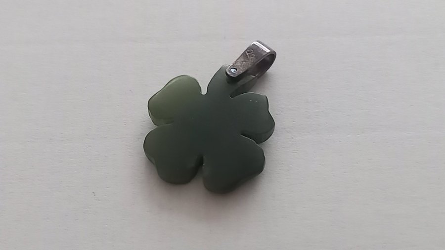 Pendant Jade Clover with Silver RARE