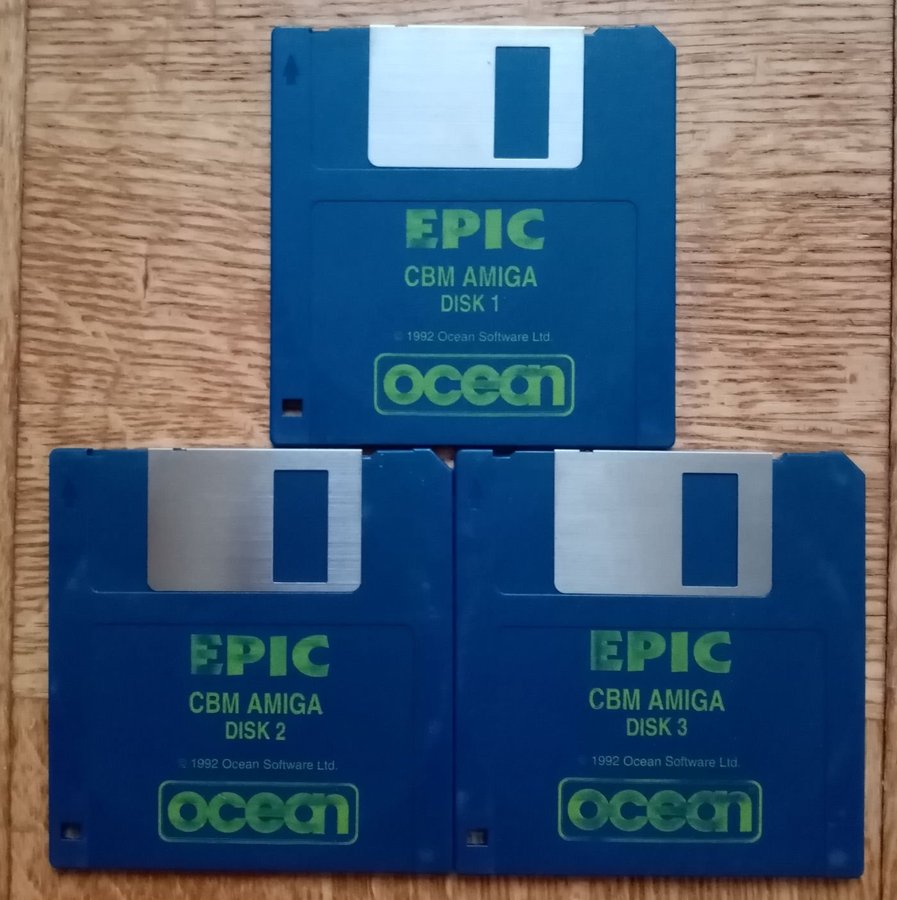 Epic (Ocean Software) - AMIGA - 3 x Lös Disk