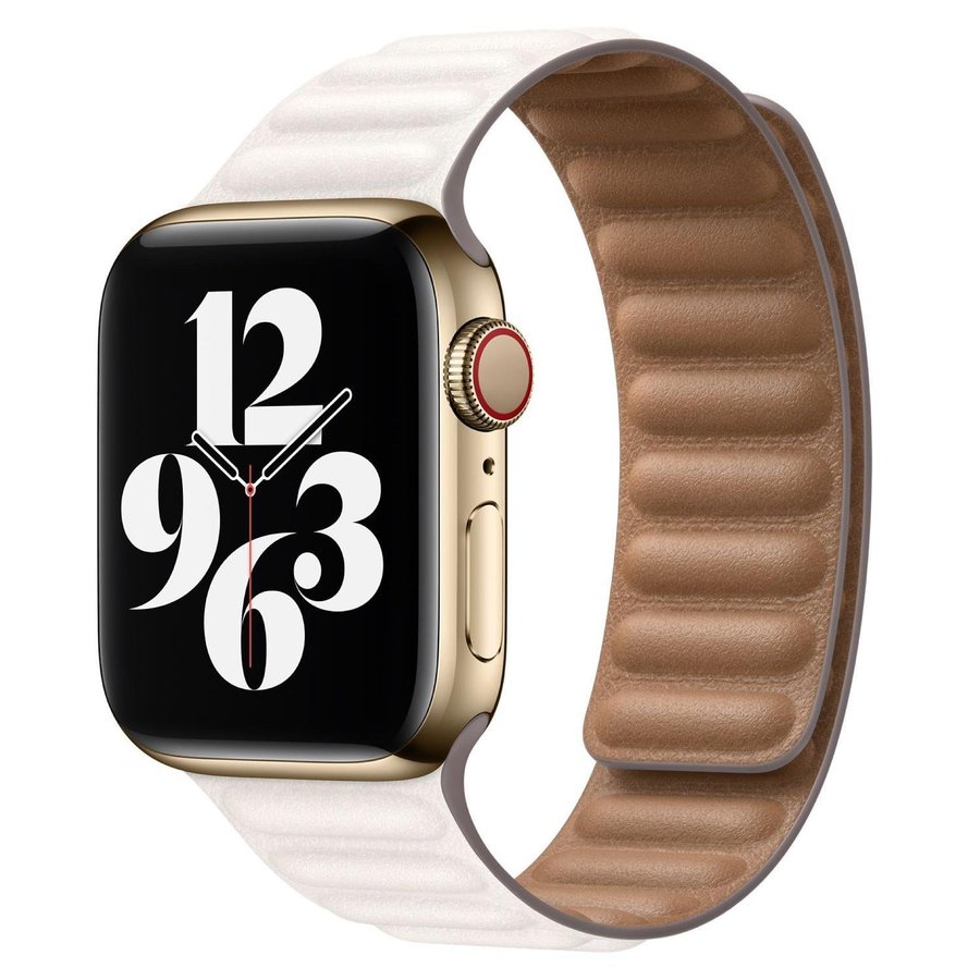 Läderlänk 38/40/41/42mm Apple Watch Armband - VIT