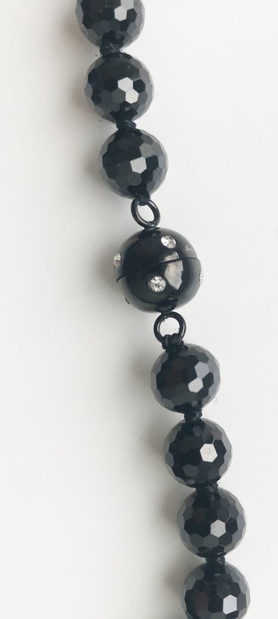 Black onyx Japan vintage necklace and earrings jellewry set