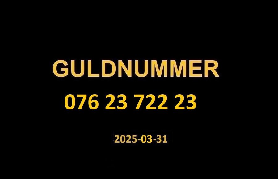 076 23 722 23 GULDNUMMER mobilnummer telefonnummer kontantkort nummer guld