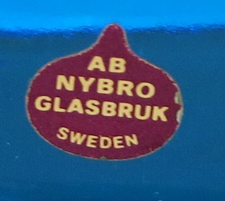 Blå ljusstake AB Nybro Glasbruk Sweden