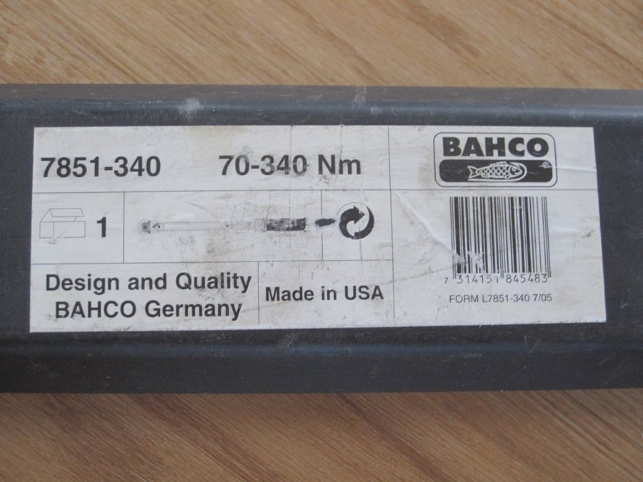 Bahco momentnyckel 70-340 Nm