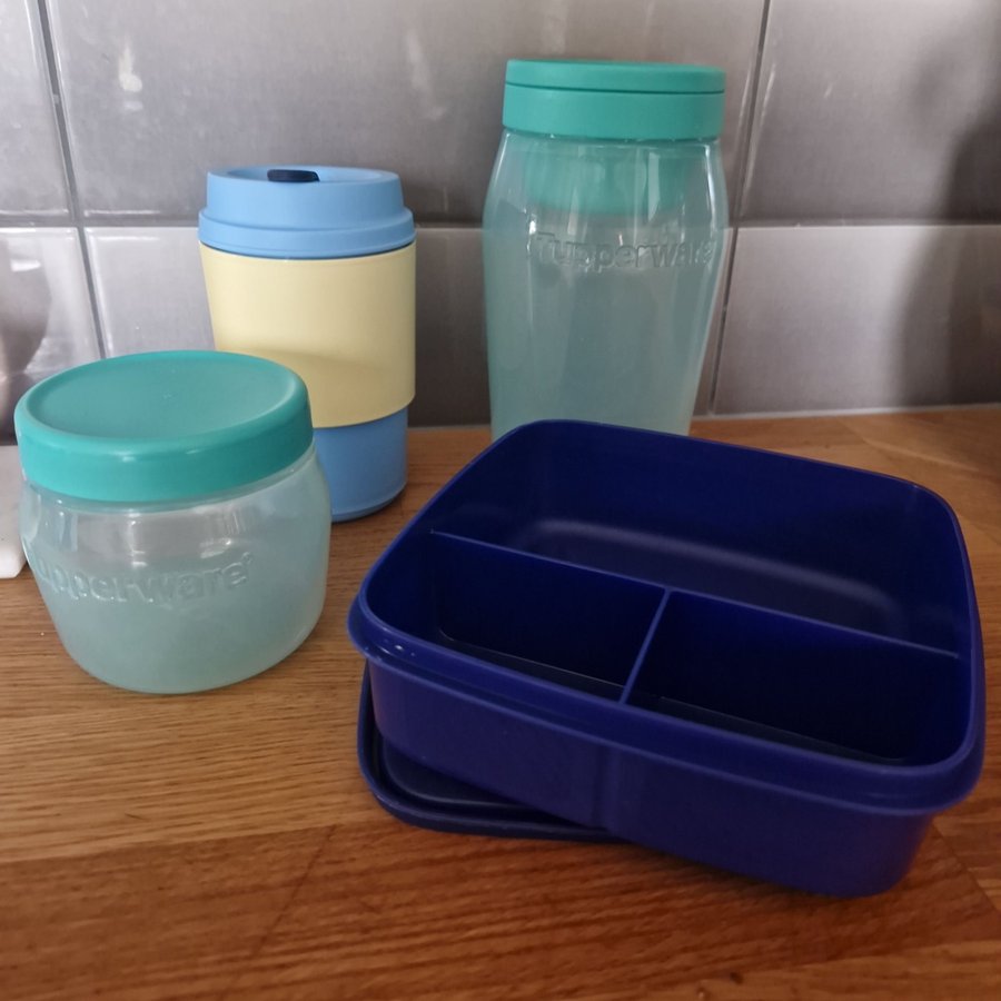 Tupperware matlåda, mugg 2 st förvaring