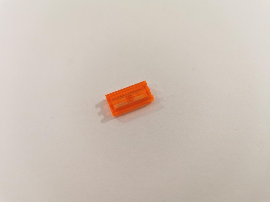 Lego - transparent - grill - 1x2 - part 2412 - orange (trans neon orange)