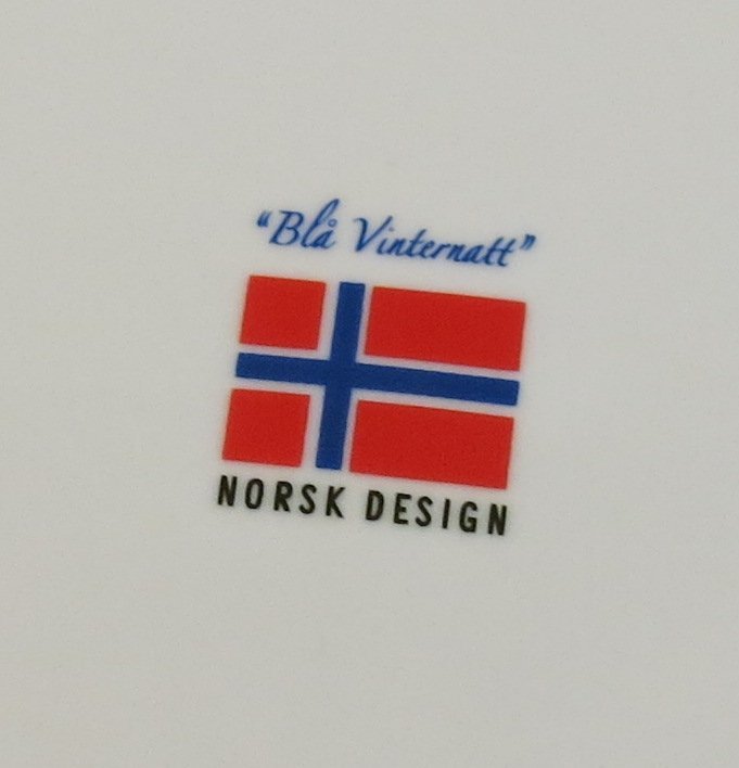 Stor tallrik Blå Vinternatt Norsk Design