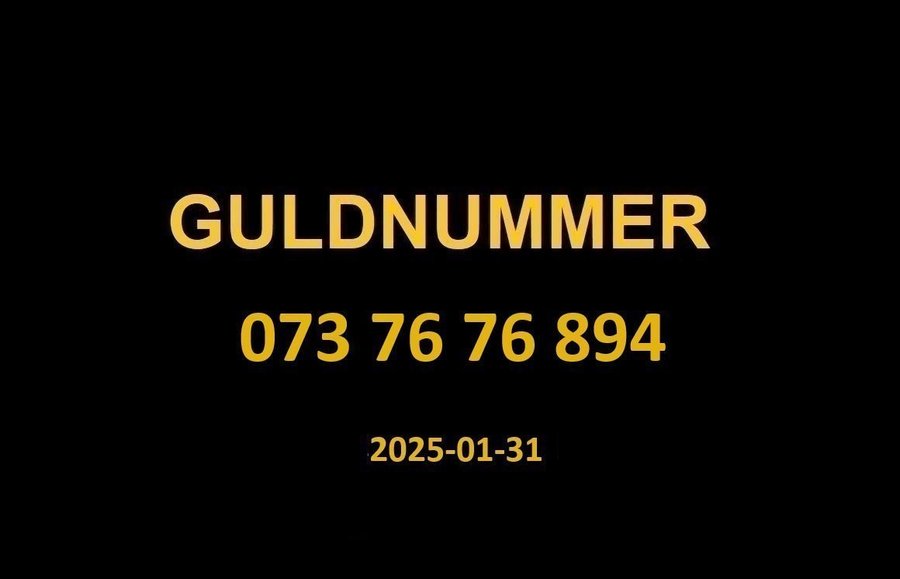 073 76 76 894 GULDNUMMER mobilnummer telefonnummer kontantkort nummer guld