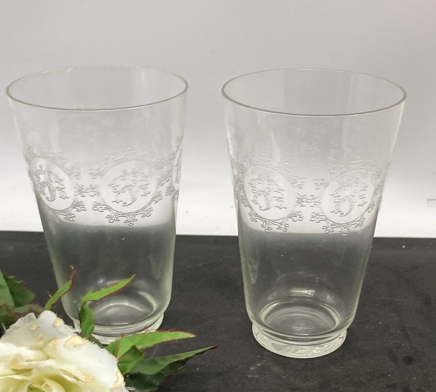 2 glas ”ELON ”kosta Edvin Ollers antika glas