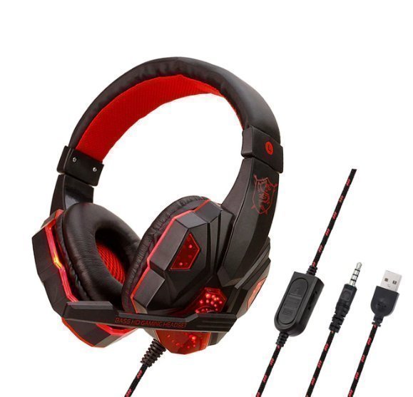 Gaming Headset Hörlurar för Konsoler och PC - Röd